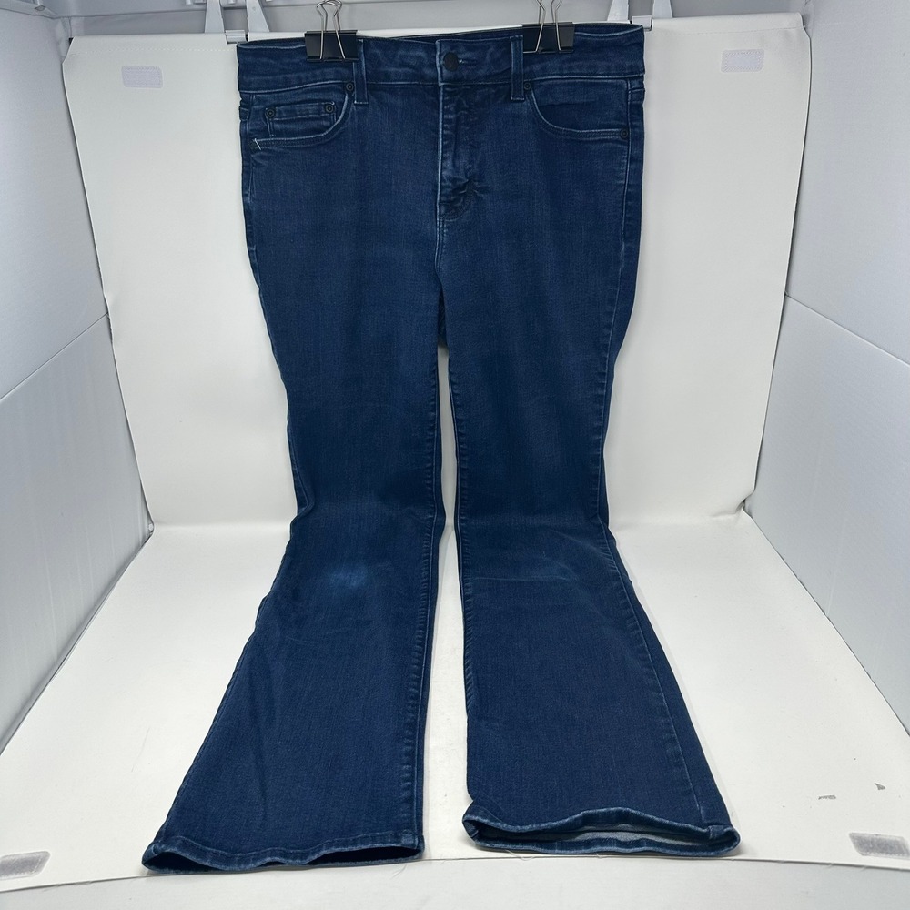 NYDJ Jeans Women 10 Blue Marilyn Straight Lift Tuck Dark Wash Stretch Denim